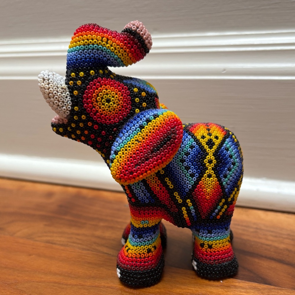 Colorful Beaded Elephant Figurine